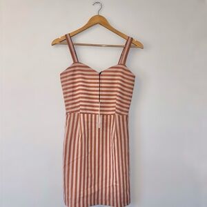 NWT NSR Aleesha Stripe Smocked Back Sundress In Rose, Small